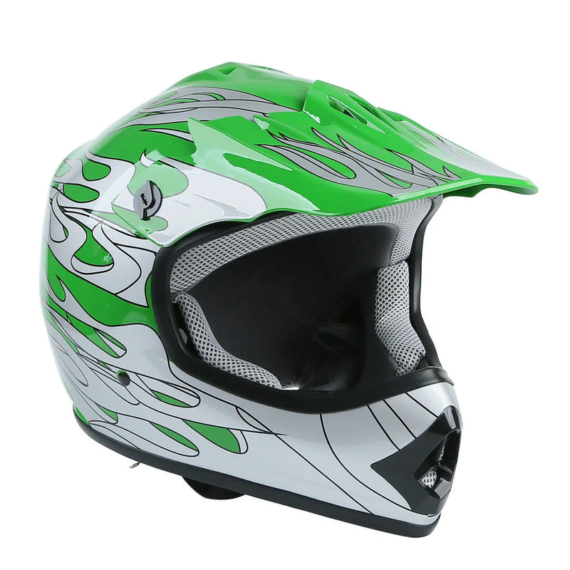ATV - Sizes S, M, L, XL Youth Dirt Bike Helmet & Goggles Set (DOT)
