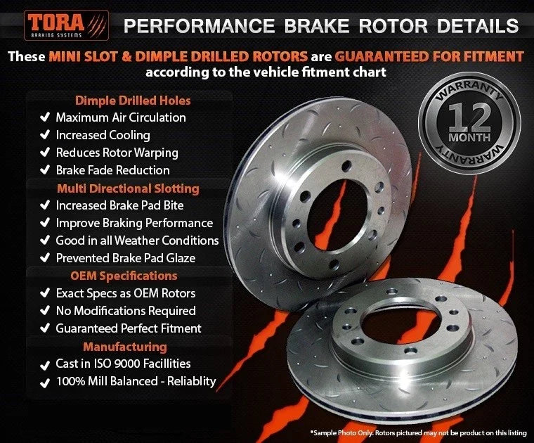 Triton ML MN MQ 4X4 2x Front Slotted Disc Brake Rotors (2006-2018)