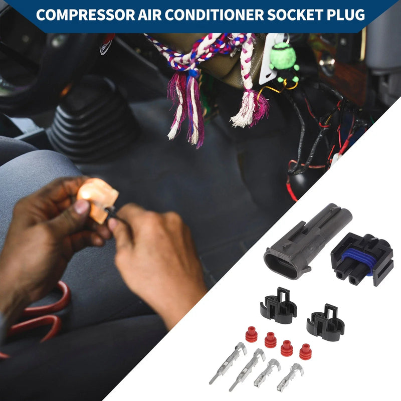 Buick Black / Blue Pins Compressor Air Conditioner Socket Plug