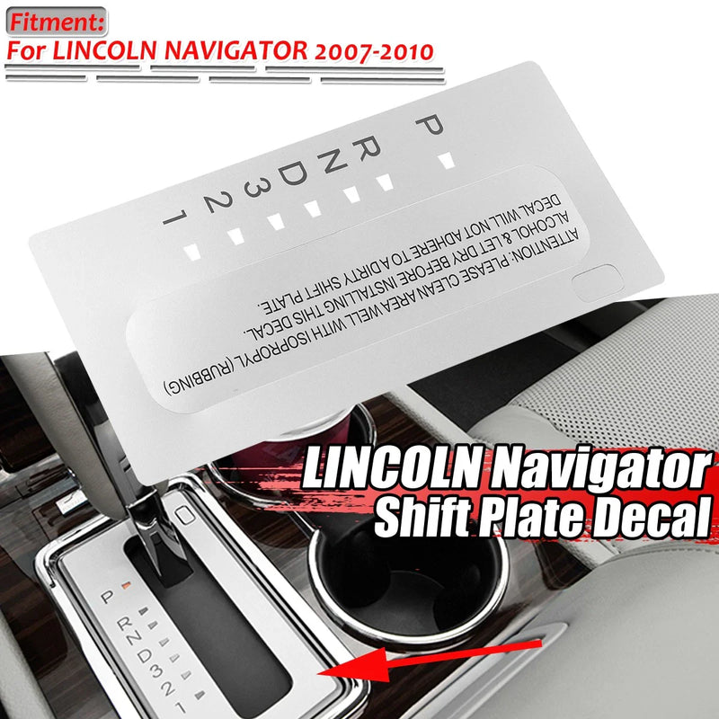Lincoln Navigator Shifter Sticker Decal Matte Silver (2007–2010)