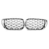 BMW E46 4D (2002-2005) Chrome Diamond Style Pair Front Kidney Grille