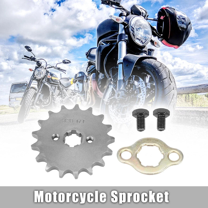 Motorcycle Chain 17T Front Engine Sprocket 17mm Titanium Tone