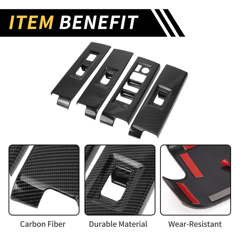 Toyota Tundra Carbon Fiber Door Window Switch Panel Cover Set (22-24)