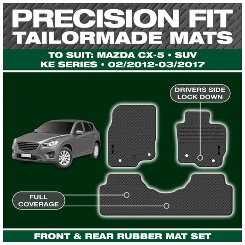 Mazda CX-5 KE Full Set Custom Fit Moulded Rubber Floor Mats (2012 - 2017)