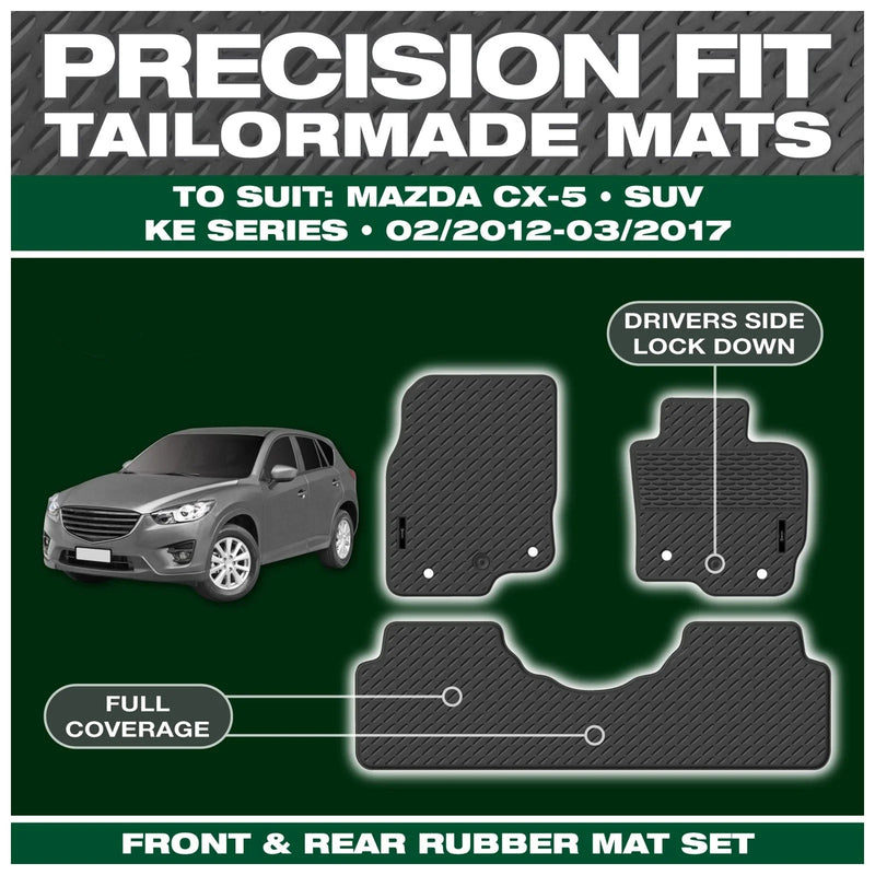 Mazda CX-5 KE Full Set Custom Fit Moulded Rubber Floor Mats (2012 - 2017)