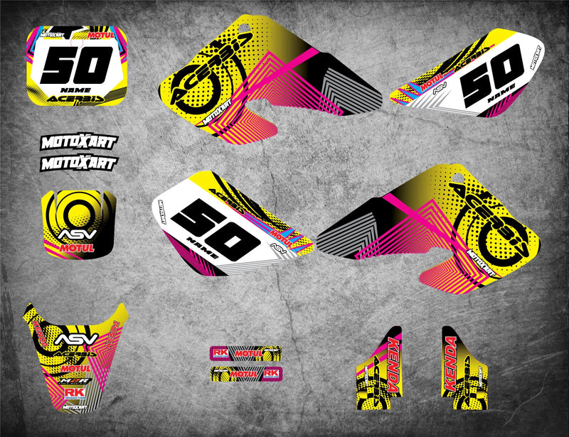 Honda XR 50 (2000-2003) - NEON STYLE Decals Custom Graphic Kit