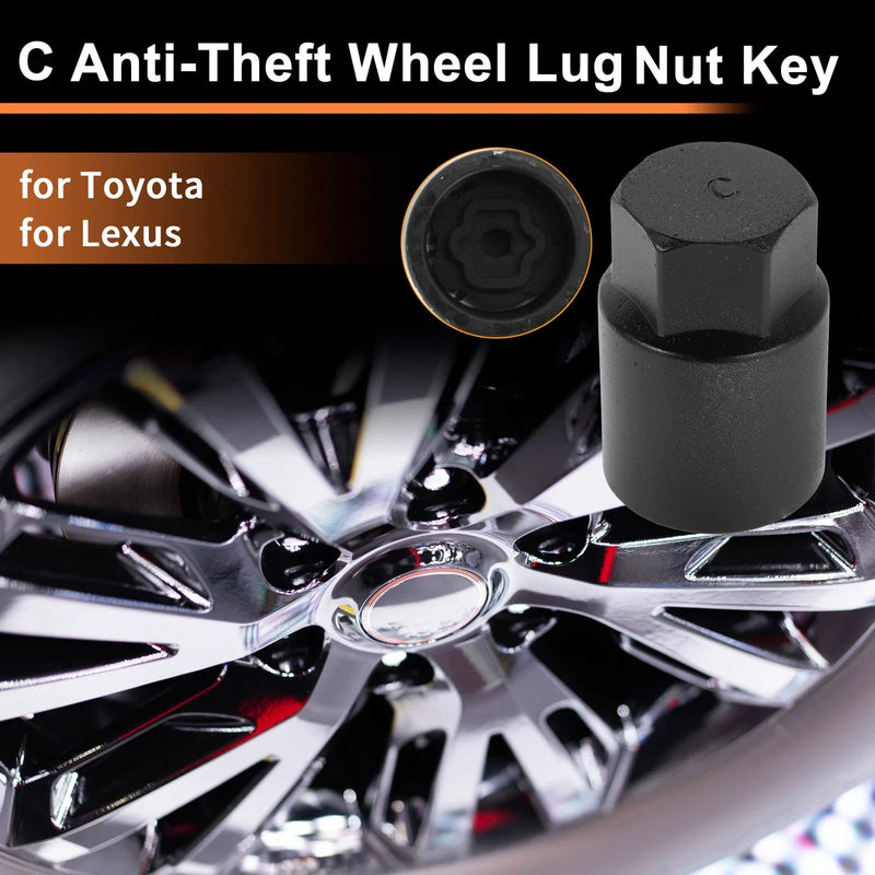 Toyota and Lexus Locking Nut Key Socket Removal Tool C Wheel Lock Lug Nut
