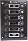 6 Gang Fused Marine Switch Panel, Splash Proof, 12/24 Volt Compatibility