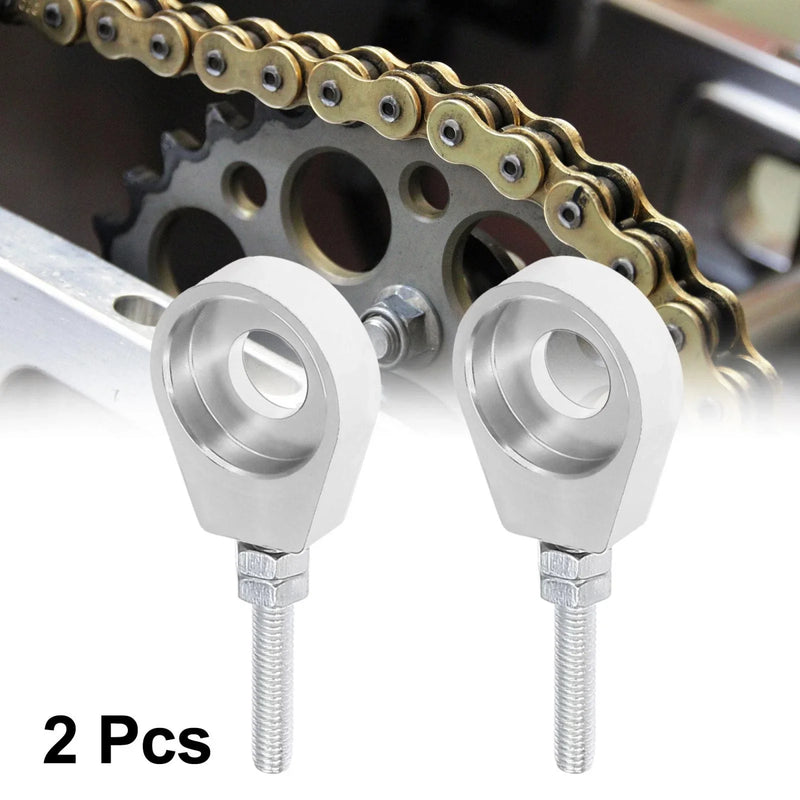 Motorcycle 2 x 12mm Dia Hole Metal Universal Motorcycle Chain Axle Adjuster Tensioner