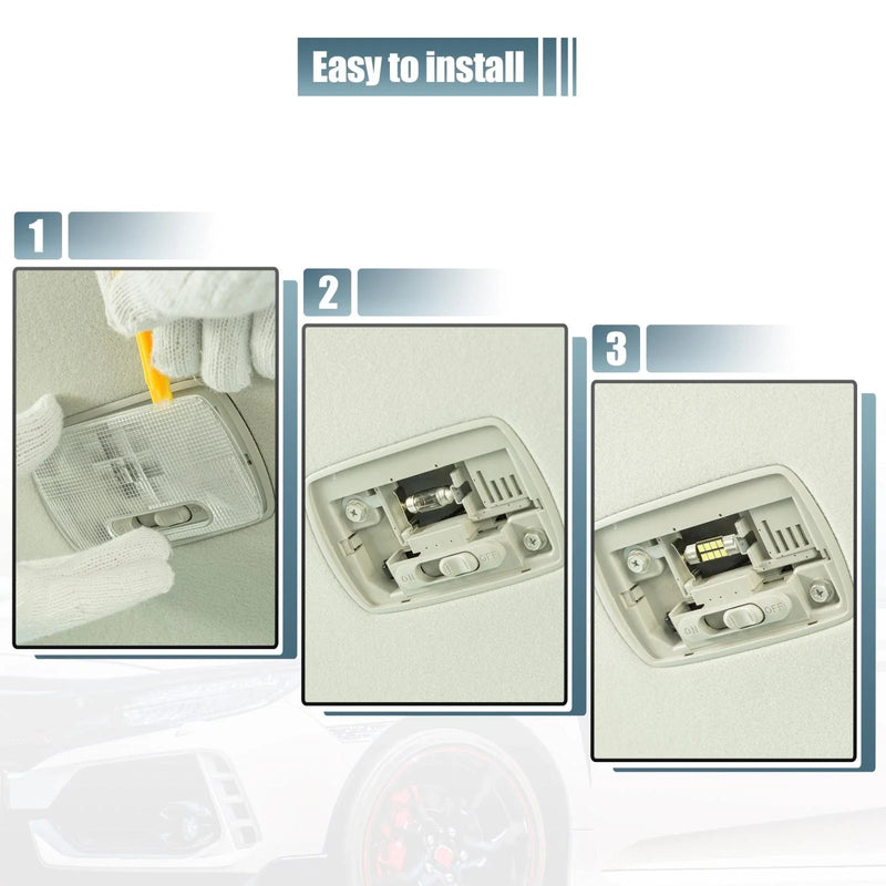Honda Odyssey Dome Lamp Switches with 4 x White LED Bulbs (2005-2010)