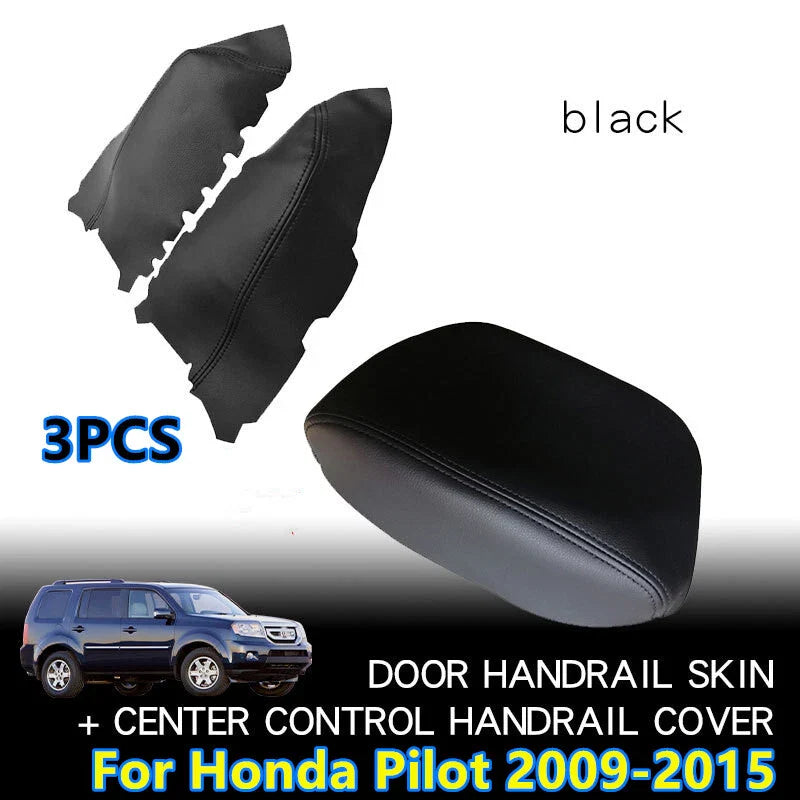 Honda Pilot 3Pcs Black Console Lid Armrest Panels Cover (2009–2015)