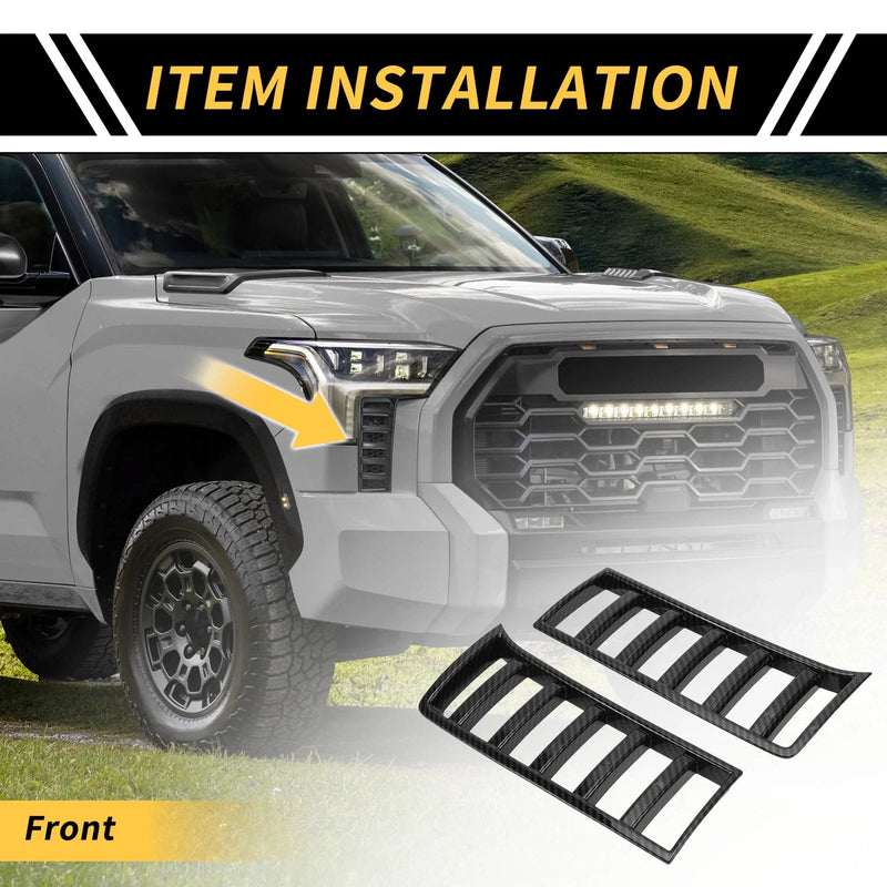 Toyota Tundra Carbon Fiber Pattern Headlights Vent Cover (2022–2024)