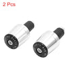 Motorcycle 2 x Handlebar End Cap Silver Tone Aluminium