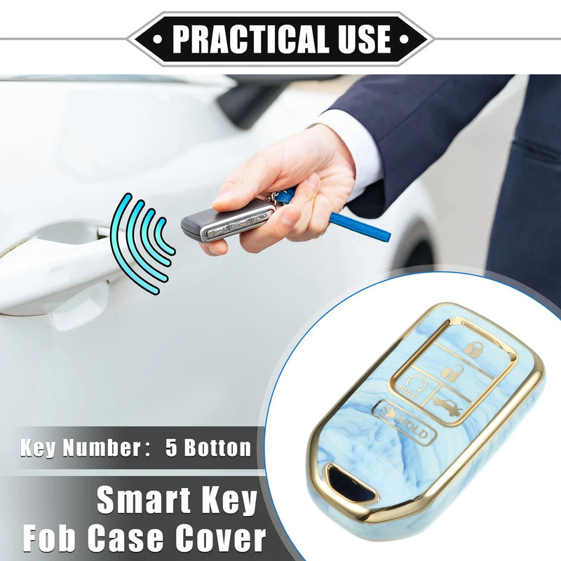 Honda Accord CRV - Porcelain Pattern Soft TPU Blue 5 x Key Fob Covers