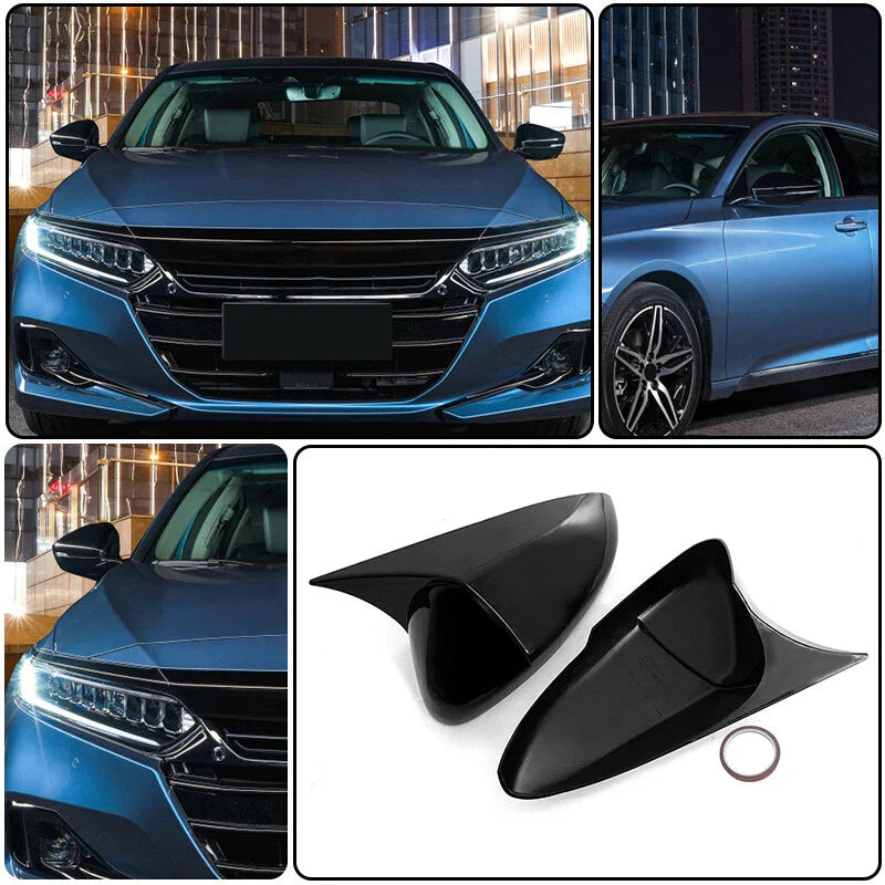 Honda Accord Glossy Black OX Horn Rear View Mirror Covers (2018-2021)