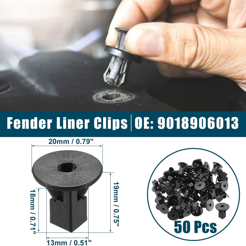 Toyota Corolla Fender Liner Clips 50Pcs Black