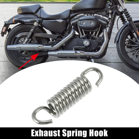 Motorcycles Exhaust Pipe Spring Hook 43mm 1.69" Stainless Steel Silver Tone