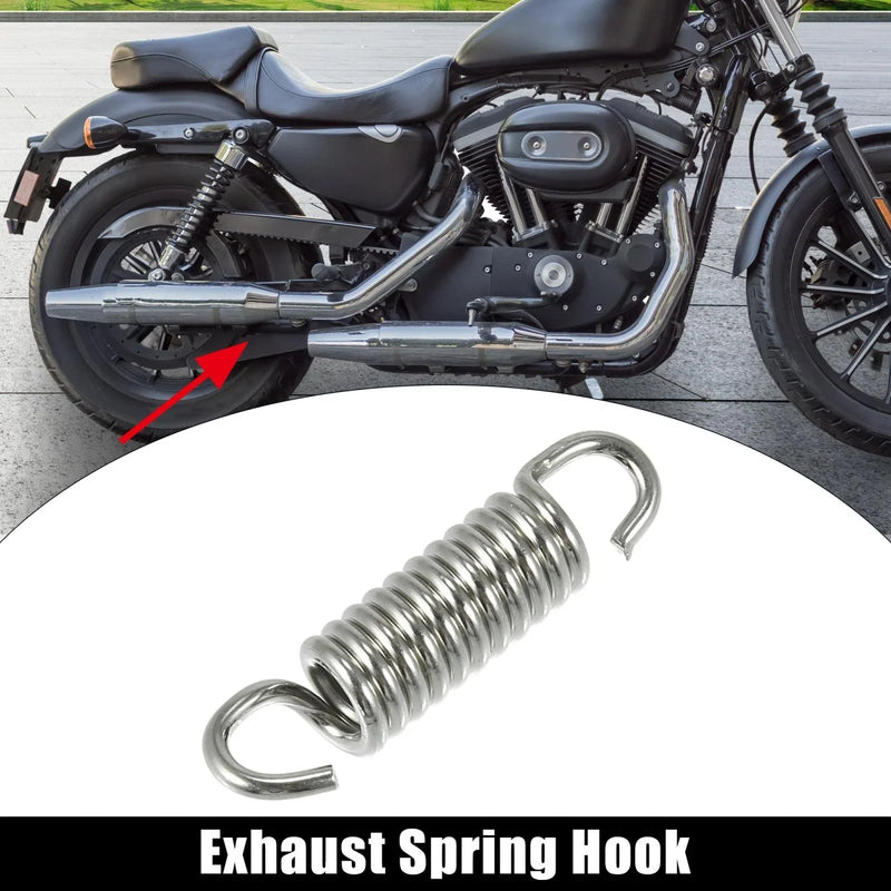 Motorcycles Exhaust Pipe Spring Hook 43mm 1.69" Stainless Steel Silver Tone