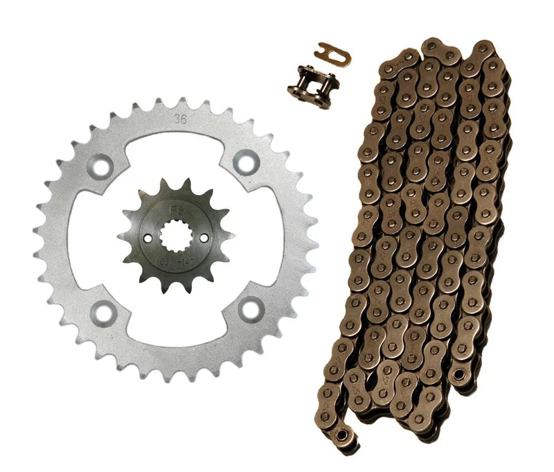 Suzuki LT-R450 Natural 520x96 O-Ring Drive Chain & 14/36 Sprockets