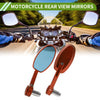 Motorcycle Rear View Mirrors / Oval Shape Handlebar - Orange Aluminum Alloy