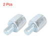 Motorcycle Bike 2 x 8mm RH to LH Rearview Mirrors Adapter Silver Tone