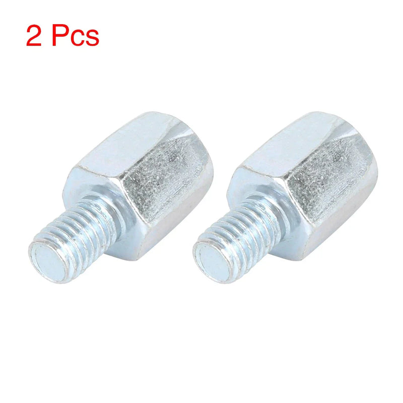 Motorcycle Bike 2 x 8mm RH to LH Rearview Mirrors Adapter Silver Tone