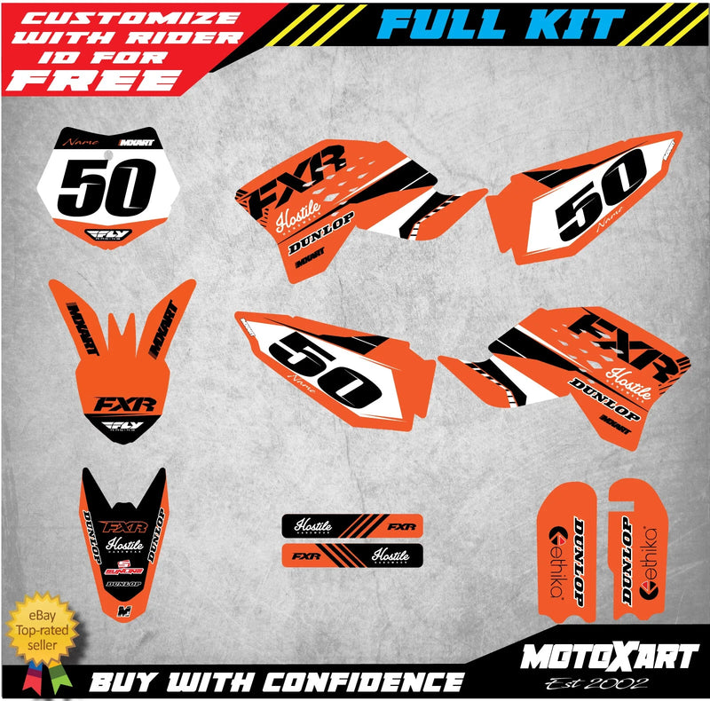 KTM 50 SX Custom Graphics HOSTILE Style Full Sticker Decal Kit (2009-2015)