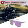Motorcycle Riding Goggles Purple Lens White Frame Tri-Acetyl Cellulose