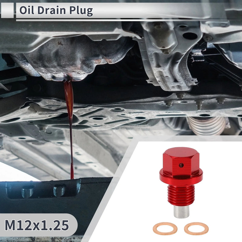 Car Motorcycle Boat 1 Set M12x1.25 Engine Oil Drain Plug with Gasket