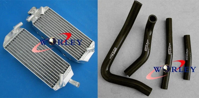 Suzuki RM 250 Aluminum Radiator + Black Hose (1996-1998)
