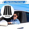 Mitsubishi L200 (2005-2014) Black 4 Pcs Door Pillar Window Trim