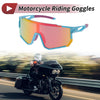 Motorcycle Riding Goggles Colorful Lens Blue Red Frame UV400
