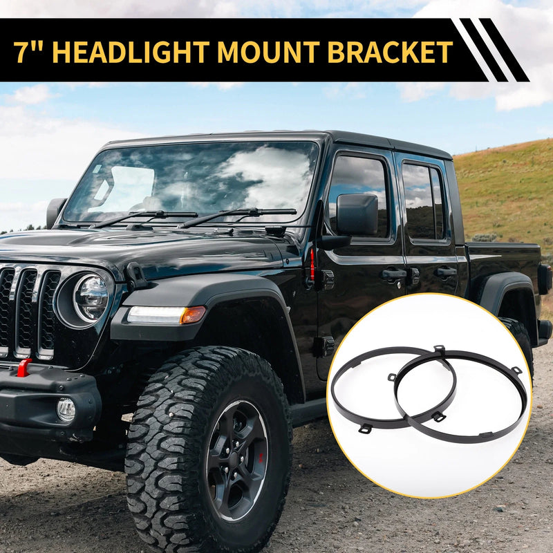 Jeep Wrangler TJ 7 Inch Round Headlight Metal Ring (1997-2007)
