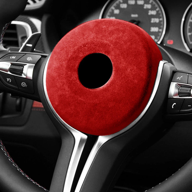 BMW M-Sport F20 F22 F30 F32 F10 Red Leather Steering Wheel Cover (2012-2019)