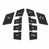 Button Repair Decals Car Sticker 1 Set ABS Black