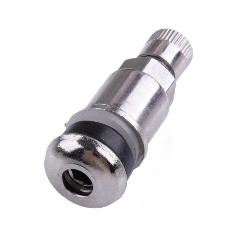 Car 4x Stainless Steel Tubeless Tire Valve Stems with Dust Caps
