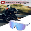 Motorcycle Goggles / 1 x Riding Goggles Blue Lens White with Black Spots