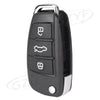 Audi Q7 A8 Quattro Folding Key Shell Remote Case 3 Buttons (2007-2015)