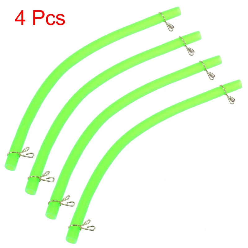 Hose 4pcs 4.5mm Inner Dia Motorcycle Petrol Fuel Line Tube with Clamps Green
