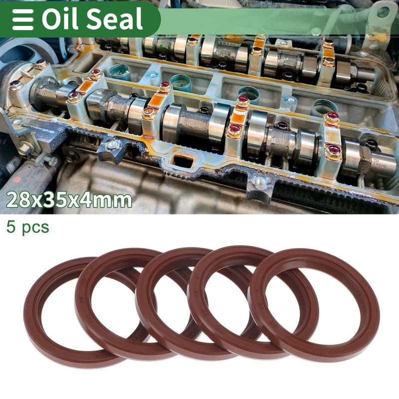 Oil Seal / 28x35x4mm / Seal Ring FKM Brown 5 Pcs