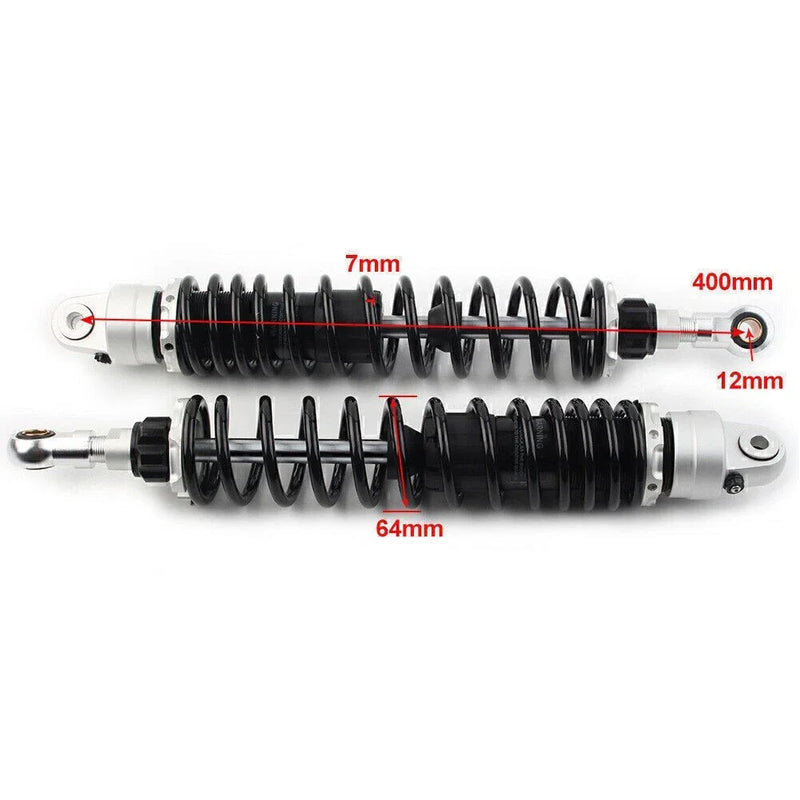 Honda Yamaha Suzuki Black 400mm ATV Air Shock Absorber Damper