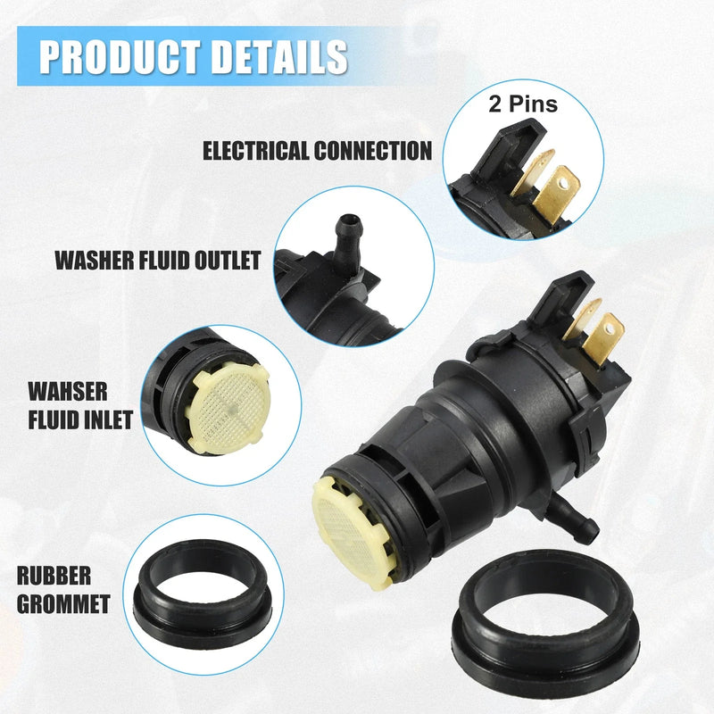 Honda Civic (2016-2023) - Includes Grommet Windshield Washer Motor Pump