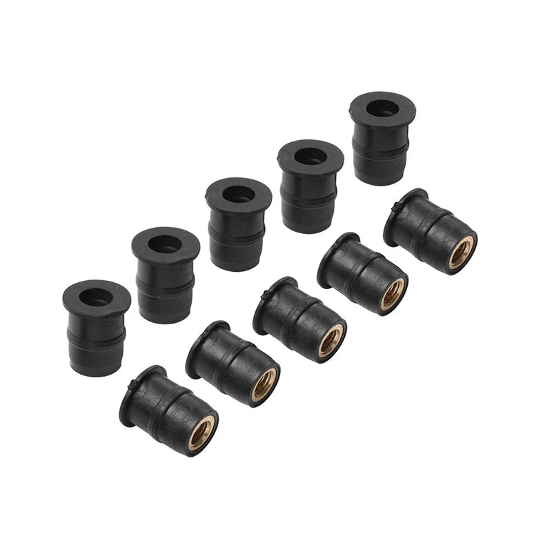Fairing 10 x Motorcycle Windshield Rubber Nut M6 Vibration Damper
