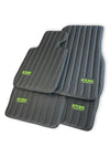 Rolls Royce Wraith 2013-2017 Black ER56 Green Logo Leather Floor Mats