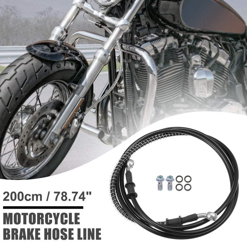 Motorcycle Brake Line Oil Hose Pipe with Spring Protection / 200cm /