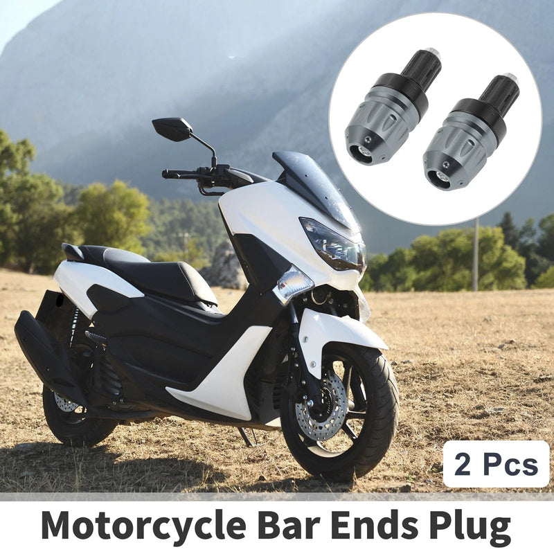 Motorcycle Bar Ends Plug 2pcs Aluminum Alloy 7/8" Handlebar Titanium Tone