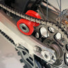 Motorcycle Red 2 x 10mm Drive Chain Pulley Tensioner Rubber Wheel