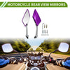 M8/M10 Prismatic Purple Aluminum Motorcycle Rear View Mirrors 1 Set
