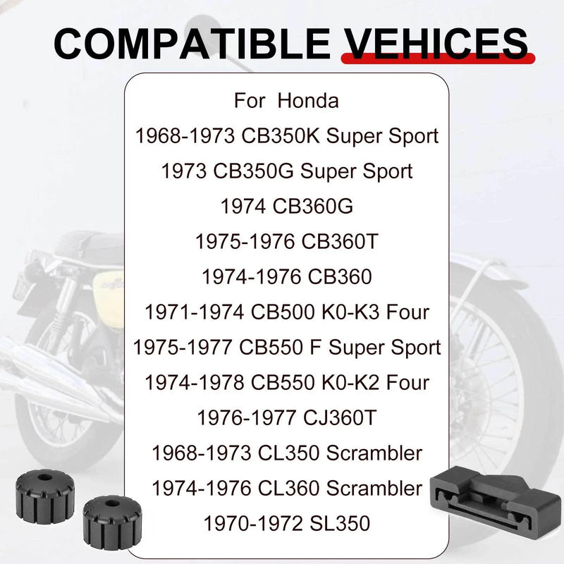 Honda CB350K SL350 Front + Rear Fuel Tank Rubber Holder Kit (1968–1973)