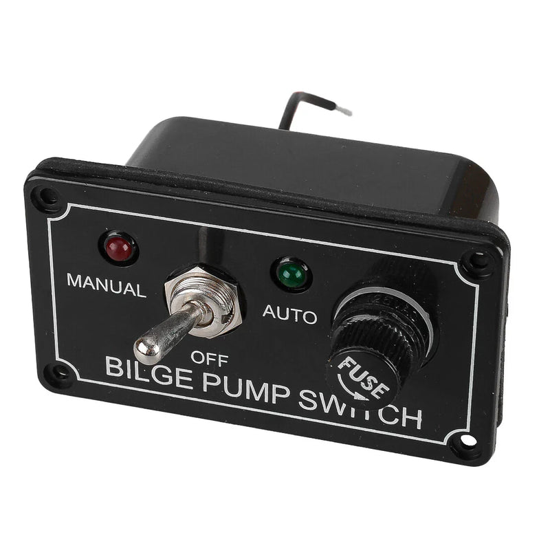 RV 3 Way Bilge Pump Auto Off Manual Rocker Toggle Switch Panel
